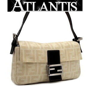 Fendi Zucca Man Bucket Handbag Ivory White Canvas